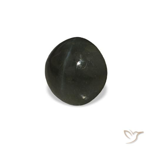 Cat's eye alexandrite gris natural de 0,66 ct, corte redondo, opaco