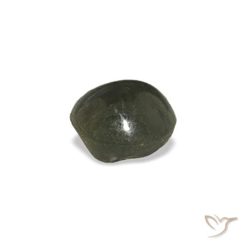 Cat's eye alexandrite gris natural de 0,66 ct, corte redondo, opaco