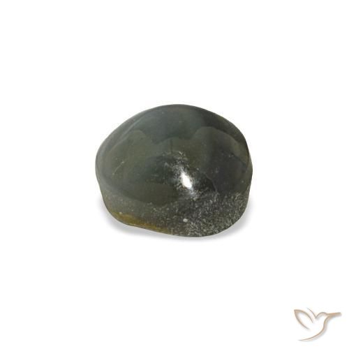 Cat's eye alexandrite gris natural de 0,85 ct, corte redondo, opaco