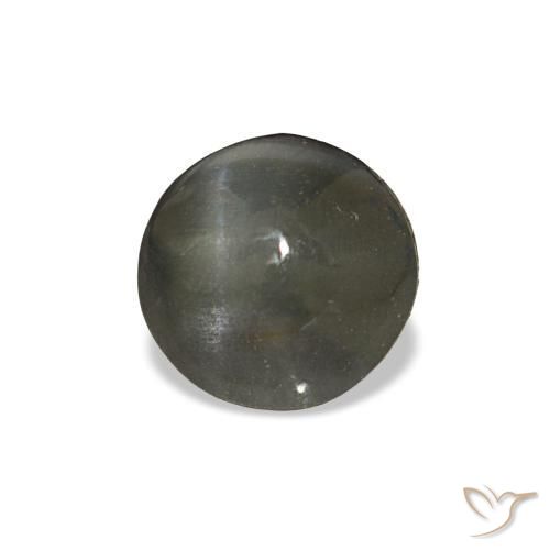 Cat's eye alexandrite gris natural de 1,92 ct, corte redondo, opaco