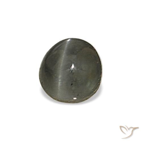 Cat's eye alexandrite gris natural de 0,80 ct, corte óvalo, opaco