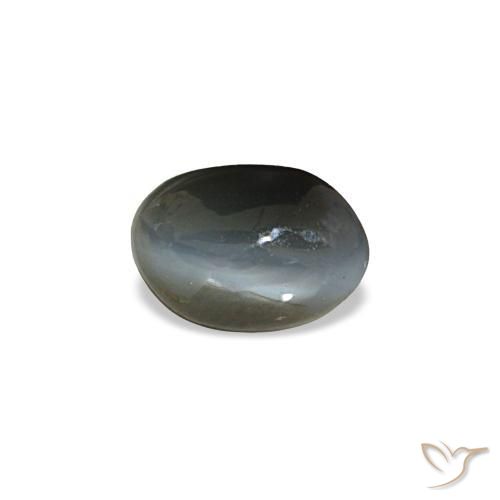 Cat's eye alexandrite gris natural de 0,45 ct, corte óvalo, opaco