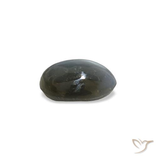 Cat's eye alexandrite gris natural de 0,45 ct, corte óvalo, opaco