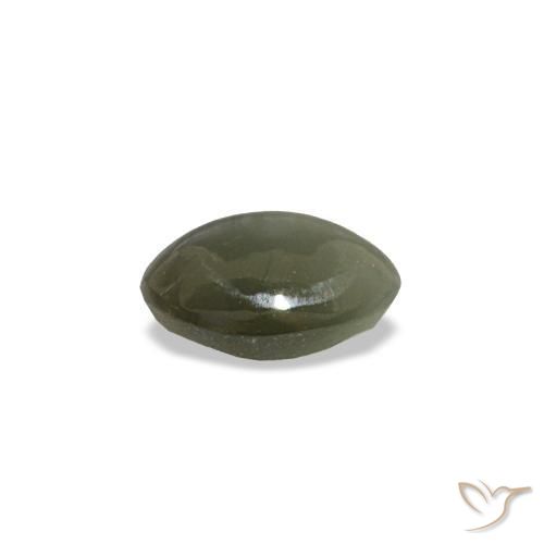 Cat's eye alexandrite gris natural de 0,44 ct, corte óvalo, opaco