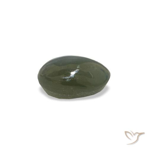 Cat's eye alexandrite gris natural de 0,50 ct, corte óvalo, opaco