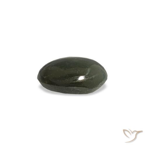 Cat's eye alexandrite gris natural de 0,39 ct, corte óvalo, opaco