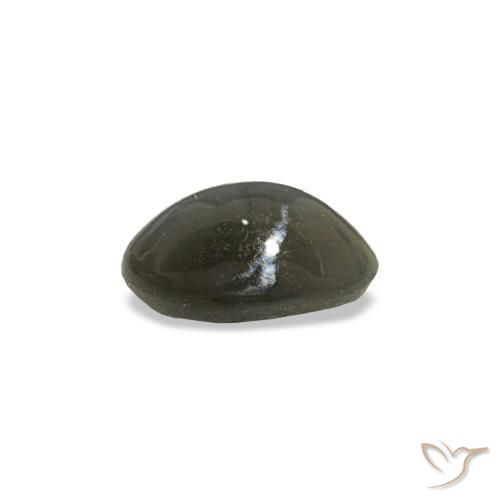 Cat's eye alexandrite gris natural de 0,47 ct, corte óvalo, opaco