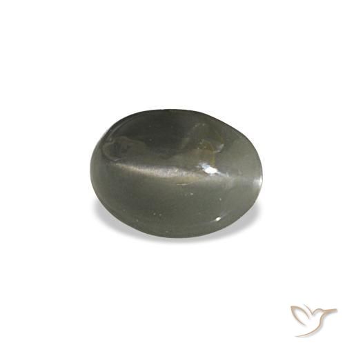 Cat's eye alexandrite gris natural de 0,47 ct, corte óvalo, opaco