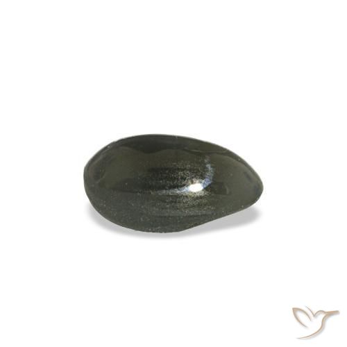 Cat's eye alexandrite gris natural de 0,47 ct, corte óvalo, opaco