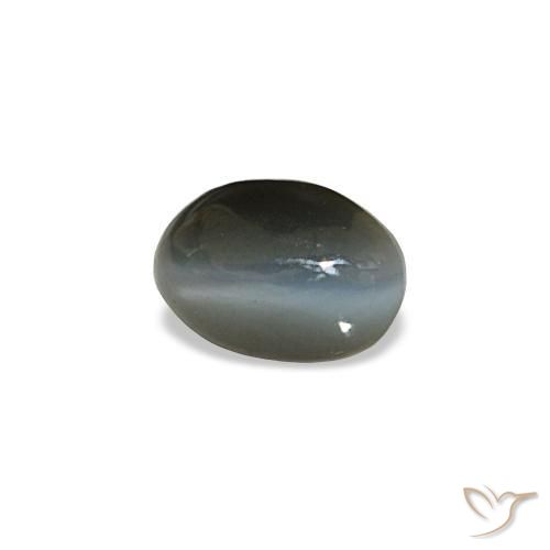 Cat's eye alexandrite gris natural de 0,50 ct, corte óvalo, opaco