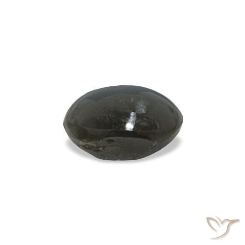 Cat's eye alexandrite gris natural de 0,50 ct, corte óvalo, opaco