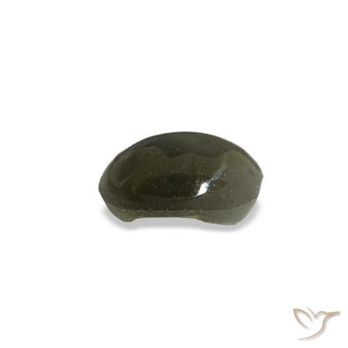 Cat's eye alexandrite gris natural de 0,45 ct, corte óvalo, opaco