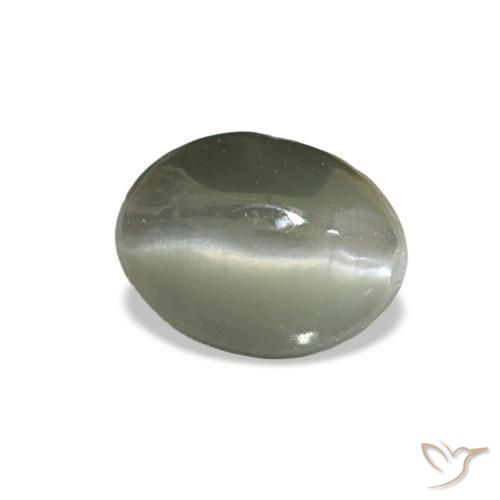 Cat's eye alexandrite gris natural de 1,03 ct, corte óvalo, opaco