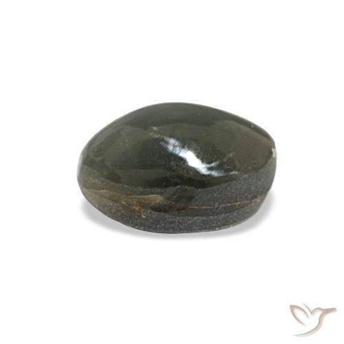 Cat's eye alexandrite gris natural de 1,03 ct, corte óvalo, opaco