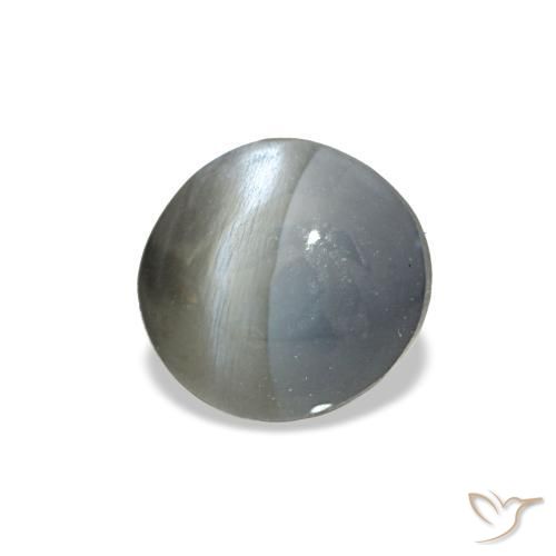 Cat's eye alexandrite gris natural de 0,88 ct, corte óvalo, opaco