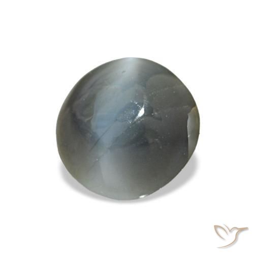 Cat's eye alexandrite gris natural de 0,93 ct, corte redondo, opaco