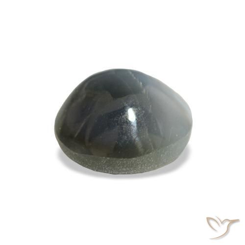 Cat's eye alexandrite gris natural de 0,93 ct, corte redondo, opaco