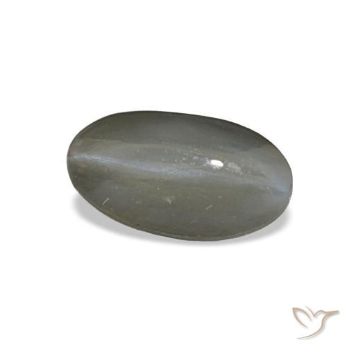 Cat's eye alexandrite gris natural de 1,01 ct, corte óvalo, opaco