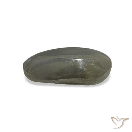 Cat's eye alexandrite gris natural de 1,01 ct, corte óvalo, opaco