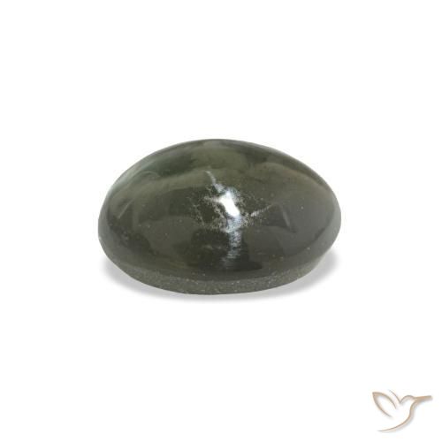 Cat's eye alexandrite gris natural de 0,64 ct, corte óvalo, opaco