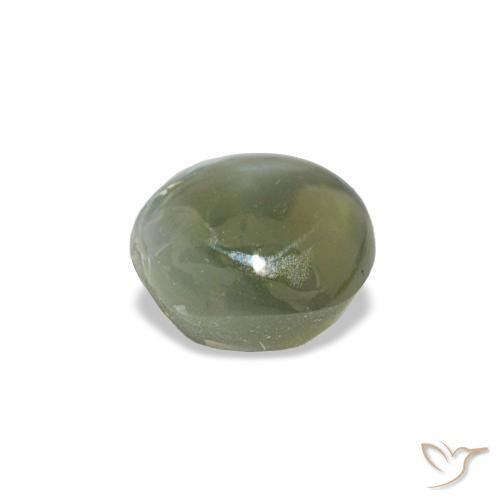 Cat's eye alexandrite verde natural de 0,60 ct, corte óvalo, opaco