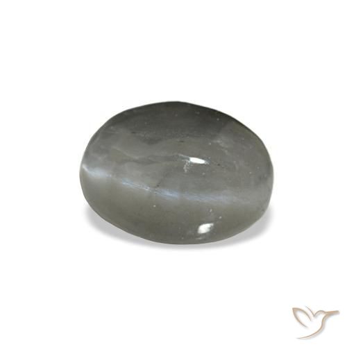 Cat's eye alexandrite gris natural de 0,72 ct, corte óvalo, opaco