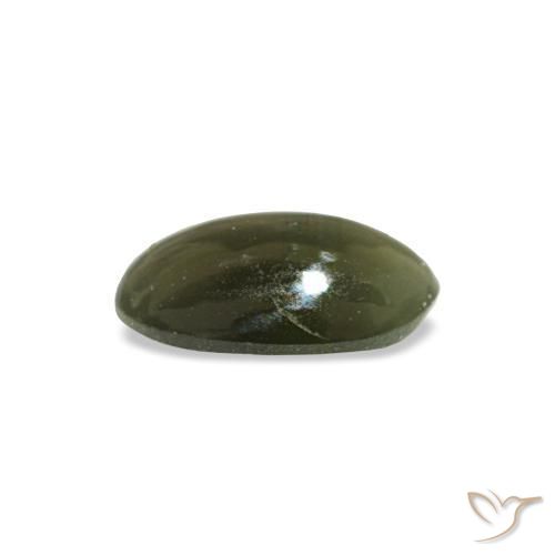 Cat's eye alexandrite verde natural de 0,34 ct, corte óvalo, opaco