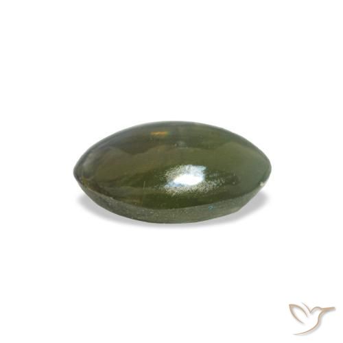 Cat's eye alexandrite verde natural de 0,38 ct, corte óvalo, opaco