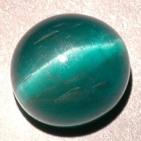 Apatita ojo de gato azul verdoso natural de 4,82 ct, corte óvalo, translúcido