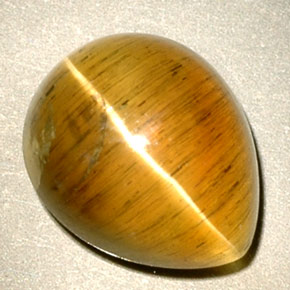 Cat's eye apatite amarillo natural de 4,94 ct, transparente, transparente / translúcido