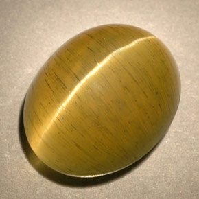 Apatita ojo de gato verde amarillento natural de 3,77 ct, transparente, transparente / translúcido