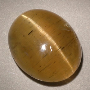 Apatita Ojo de Gato Verde amarillo natural de 5.96 ct, Transparente, Transparente / Translúcido