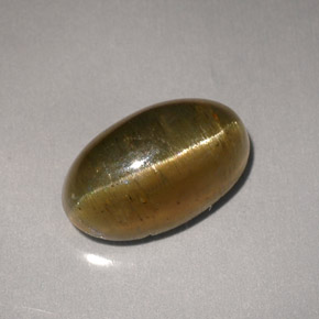 Apatita Ojo de Gato Verde amarillo natural de 4.05 ct, Corte Óvalo, Translúcido