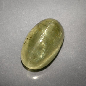 Cat's eye apatite verde natural de 5,71 ct, transparente, transparente / translúcido