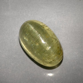 Cat's eye apatite verde natural de 5,71 ct, transparente, transparente / translúcido