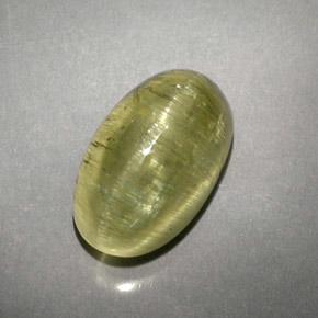 Cat's eye apatite verde natural de 5,71 ct, transparente, transparente / translúcido