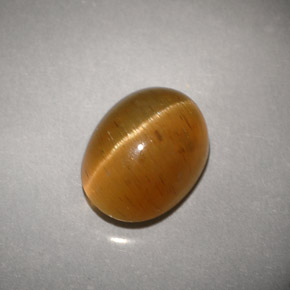 Cat's eye apatite amarillo natural de 3,94 ct, transparente, transparente / translúcido