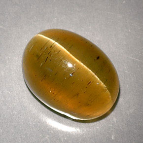Cat's eye apatite amarillo natural de 3,32 ct, corte óvalo, translúcido