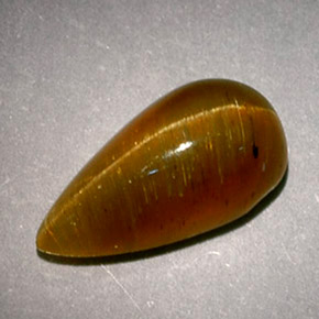 Apatita Ojo de Gato Miel natural de 2.89 ct, En forma de pera, Translúcido