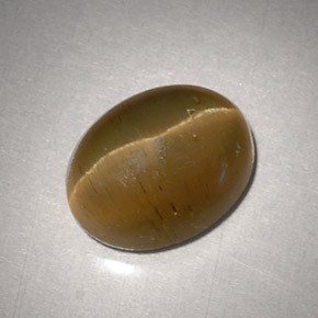 Cat's eye apatite amarillo natural de 3,11 ct, corte óvalo, translúcido