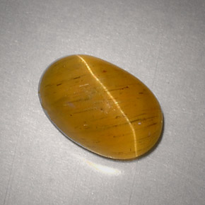 Cat's eye apatite amarillo natural de 2,48 ct, corte óvalo, translúcido