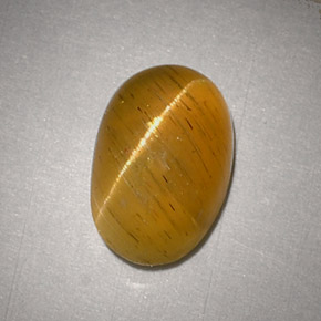 Cat's eye apatite amarillo natural de 2,48 ct, corte óvalo, translúcido
