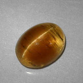 Cat's eye apatite amarillo natural de 3,32 ct, corte óvalo, translúcido