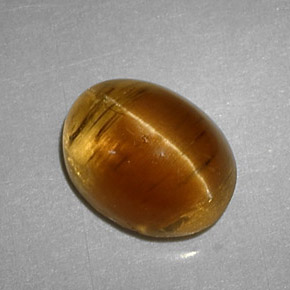 Cat's eye apatite amarillo natural de 3,32 ct, corte óvalo, translúcido