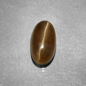 Cat's eye apatite amarillo natural de 3,58 ct, corte óvalo, translúcido