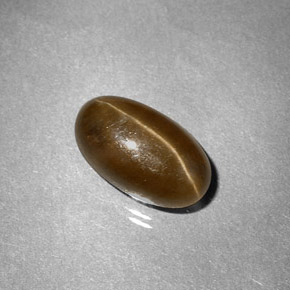 Cat's eye apatite amarillo natural de 3,58 ct, corte óvalo, translúcido