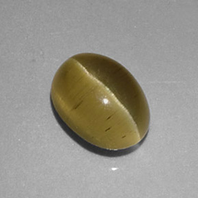 Apatita Ojo de Gato Dorado verdoso natural de 1.48 ct, Corte Óvalo, Translúcido