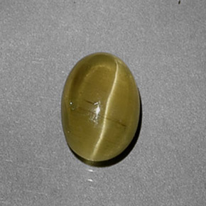 Apatita Ojo de Gato Dorado verdoso natural de 1.96 ct, Corte Óvalo, Translúcido