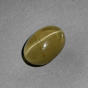 Apatita Ojo de Gato Dorado verdoso natural de 1.96 ct, Corte Óvalo, Translúcido
