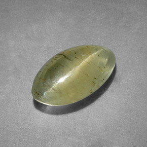 Apatita ojo de gato verde amarillo natural de 1,26 ct, marquesa, translúcido